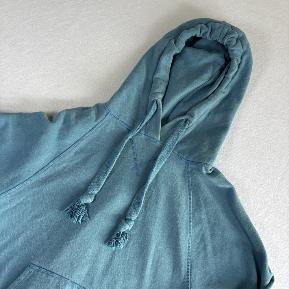 American Eagle Blue Teal Oversized Hoodie Pullover Split Sides Women's S